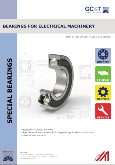 GCT Bearings for Electrical Machinery Product Flyer