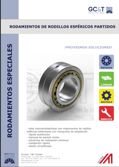 GCT Rodamientos de Rodillos Esfericos Partidos Product Flyer